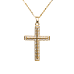 Colar Pingente Crucifixo Cravejado Banhado a Ouro 24k