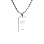 Colar Dog Tag Corrente Trançada Personalizado Prata